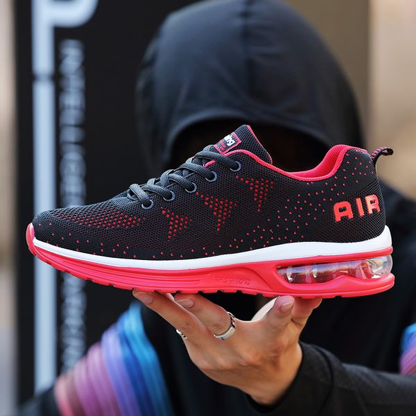 

air cushion sneakers fashion shoes men comfortable jogging shoe camouflage mens sneakers casual zapatilla hombre, Black