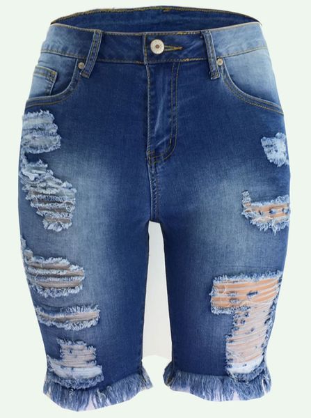 Jeans skinny da donna al ginocchio Jeans strappati con nappe sulle ginocchia Jeans a vita media Pantaloni femminili slim fit a vita media