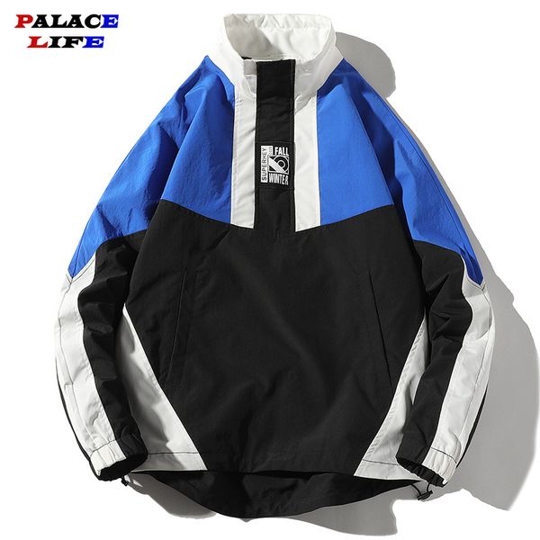 

new casual men's jackets spring autumn men patchwork coat fashion street harajuku style light thin youth jackets male, Black;brown