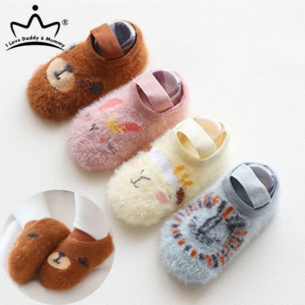 

cartoon animals newborn baby shoes autumn winter soft cotton anti slip floor shoes socks baby boy girl first walkers
