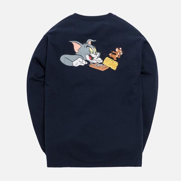 

19ss tom & jerry ls cheese tee long sleeve sweatshirt cat and mouse cartoon spring autumn pullover sweater street shirt, Black