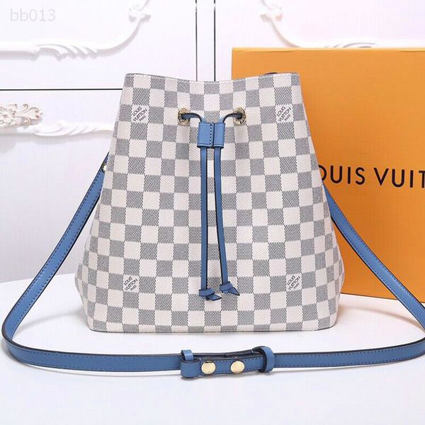 

european and american classic plaid bucket bag 2019 new wild microfiber pumping handbag soft leather shoulder messenger bag tide