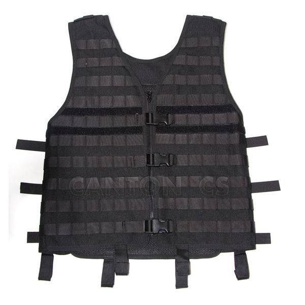 

tactical molle modular utility vest with breathable mesh adjustable outdoor molle vest for cs wargame hunting gear, Camo;black
