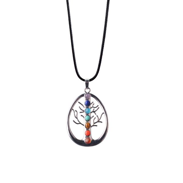 

spirits 7 chakra tree of life pendant copper men and women implied necklace, Silver