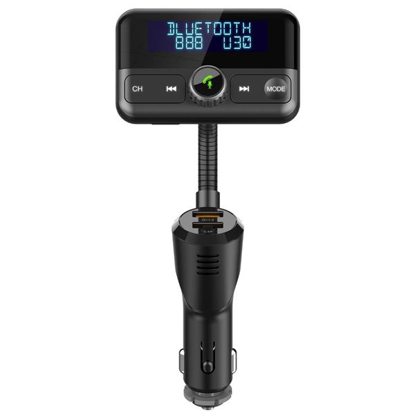 

bt75s 1.8 inch display screen qc3.0 fasting car charge fm transmitter car bluetooth handskit aux wireless audio play