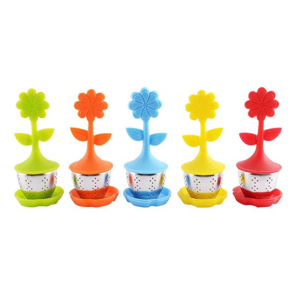 304 из нержавеющей стали чайник чая strainersilicon чай заварки цветок творческий силиконовые infuser инструменты с еды dhl бесплатная доста