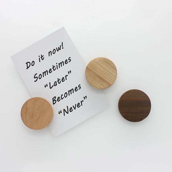 

blank wooden fridge magnet round refrigerator magnet sticker creative home kitchen decoration