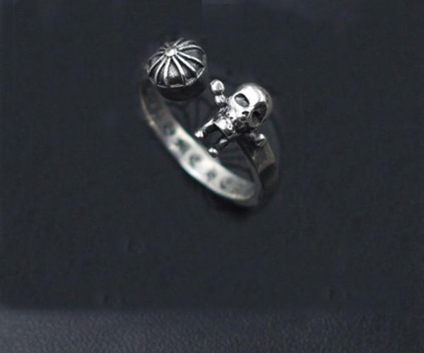 

925 sterling silver rings trend personality jewelry punk style lovers gift hip hop simple cross skull style luxury designer jewelry women, Golden;silver