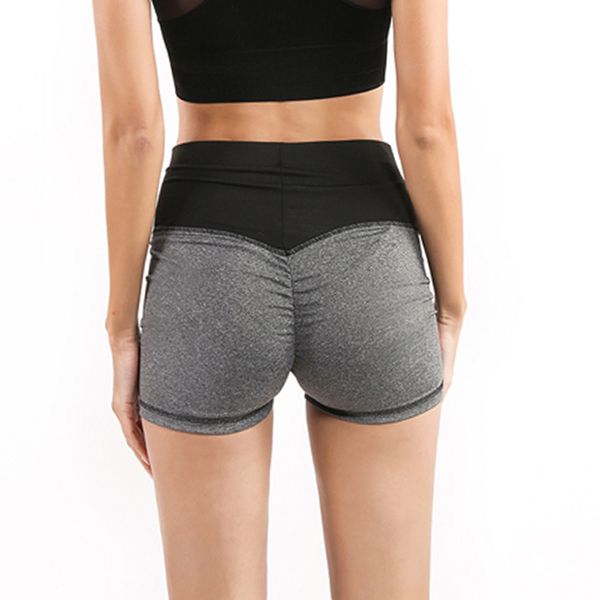 

new ladies shorts fashion fitness stitching high waist gym workout shorts sports breathable female, White;red