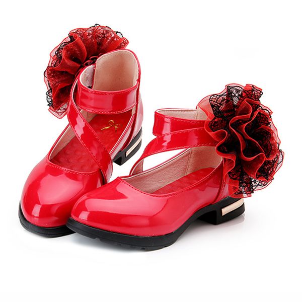 

дети дети девушка принцесса обувь pu кожа противоскользящая дышащий для партии танцев yh-17, Black;red