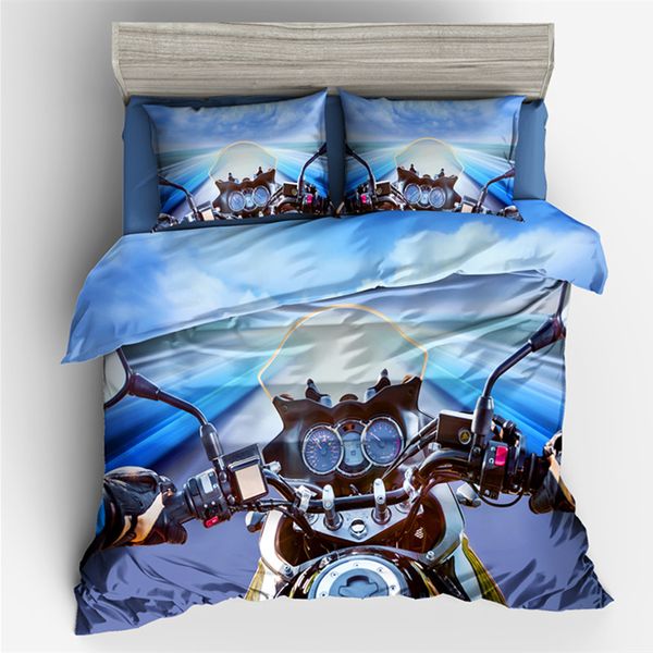 3d Motorcycle Duvet Cover Set Kids Bedding Set Full Size Bed Set