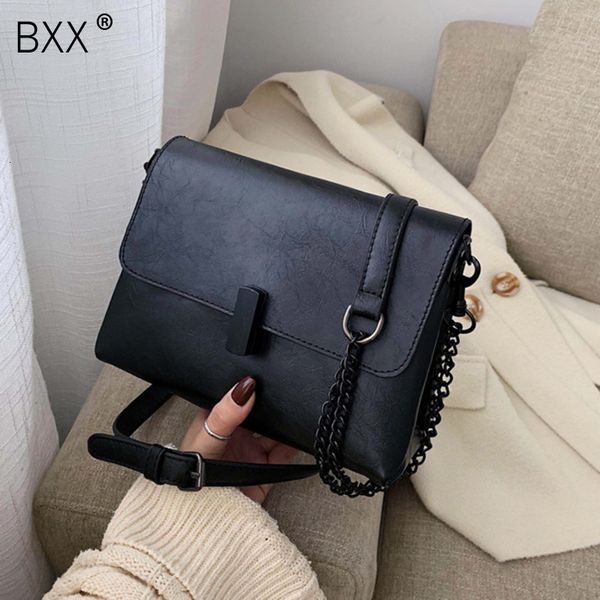 

bxx] chain pu leather crossbody bags for women 2019 winter solid color shoulder messenger bag lady travel handbags purses hj773