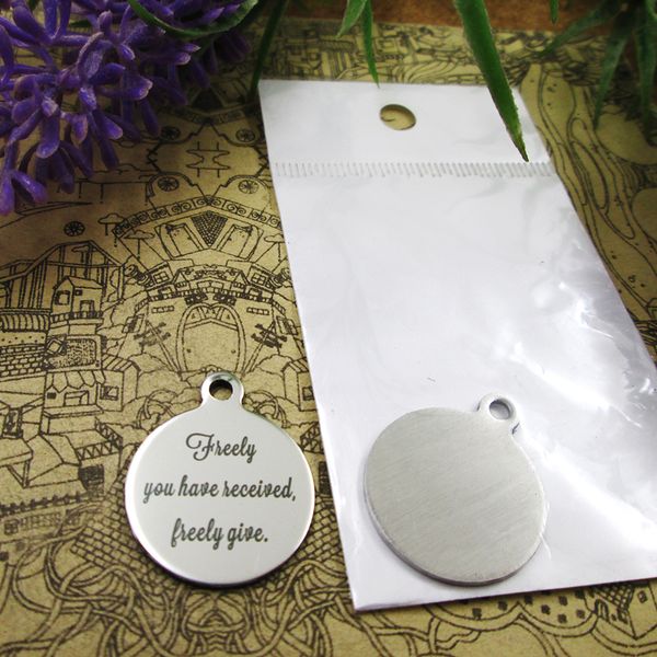 

40pcs--"y you have received y give"stainless steel charms more style for choosing diy charms pendants for necklace, Bronze;silver