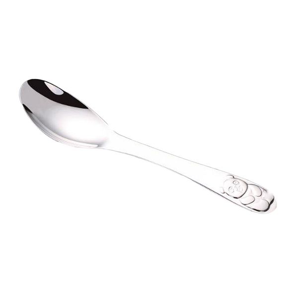 

stainless steel baby portable dishes teaspoon spoon fork knife utensils kids learning eating children tableware