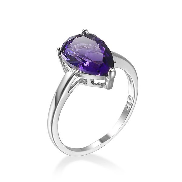 

single purple oval rings for young women simple design white gold color fashion jewelry cubic zircon, Slivery;golden