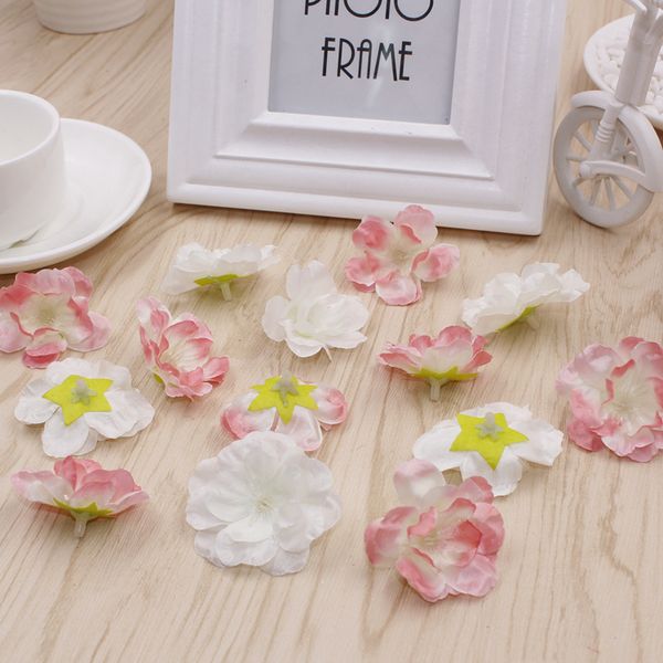 

lot 10pcs mini cherry artificial flower heads diy handmade crafts bridal wreath decorative fake flowers wedding car decoration