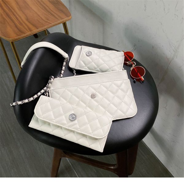 

3pcs lattice flap bags for women 2020 pu leather chain crossbody bags designer shoulder bag sac a main femme lady travel handbag