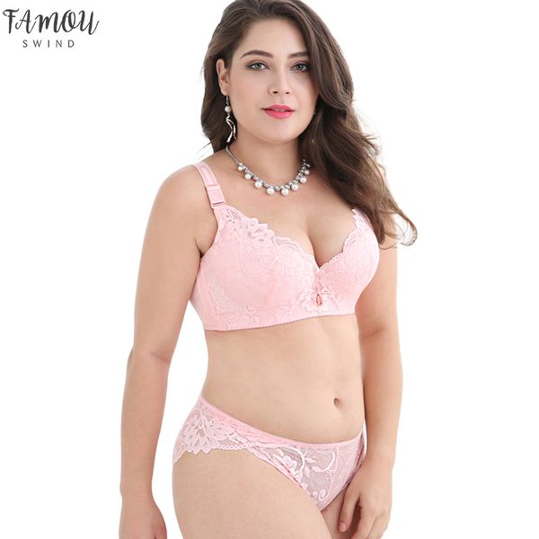 

plus size bra set push up bras and panty set wide lingerie back underwire set white c d cup xxxxl, Red;black