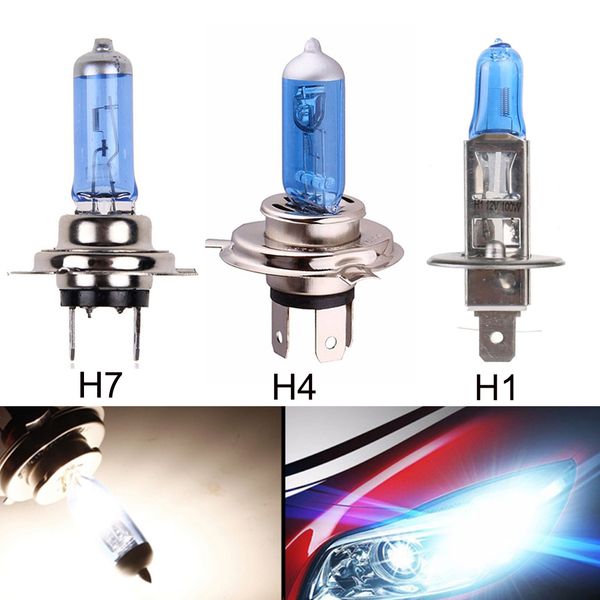 

2pcs car light h1 h4 h7 auto car halogen bulb lamp fog light headlight 55w 100w 12v super bright head lamps white 6000k