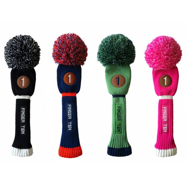 

golf head cover diver no.1 wool knitted iron club headcovers knitting wood pom pom covers woolly pack 4 colors 1 pc
