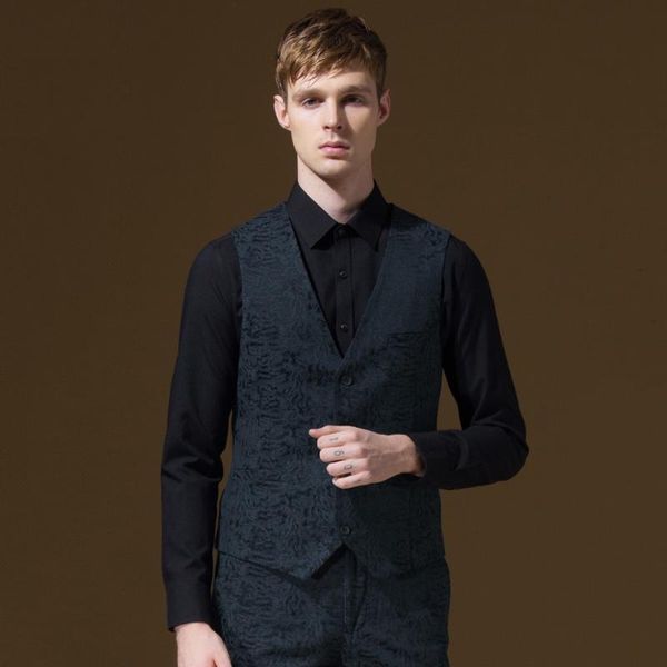 

dandy homme 2020 men autumn fashion super slim casual suits vest formal business wedding groom man vest leisure, Black;white