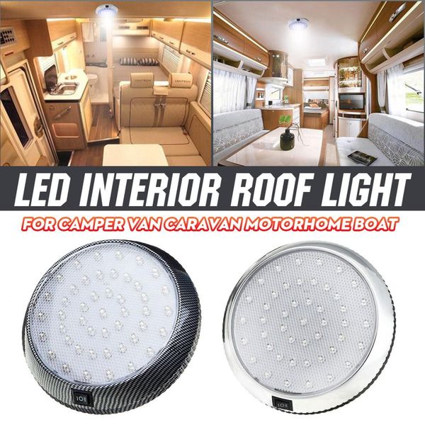 12v 46 Led Interior Ceiling Dome Roof Reading Light Lamp For Camper Rv Trailer Motorhome Boat Van For Touring Car With On Off Emergency Strobe Lights