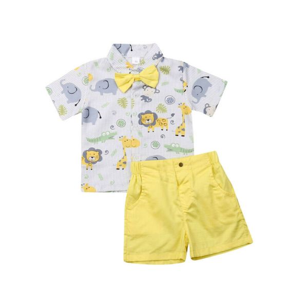 

2019 new pudcoco toddler kid baby boy summer clothes sets cartoon t-shirt pants shorts outfit set clothes wholesale dropship, White