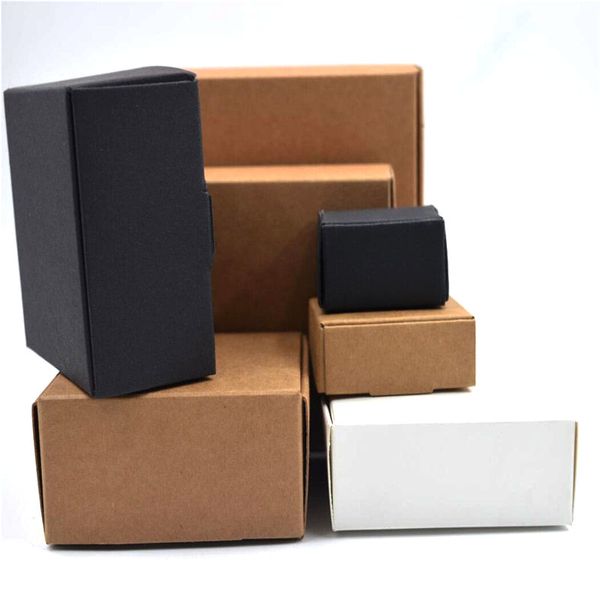 

gift wrap 54 sizes black white kraft paper packaging box carton cardboard soap jewelry candy package packing small