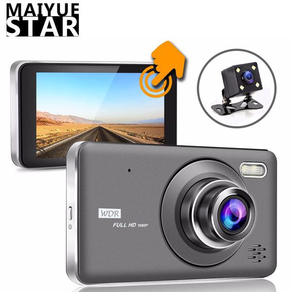 

mai yue star 4.0 inch car dvr full hd 1080p ips touch dual lens camera with rear view camera automatic recording cam sprint