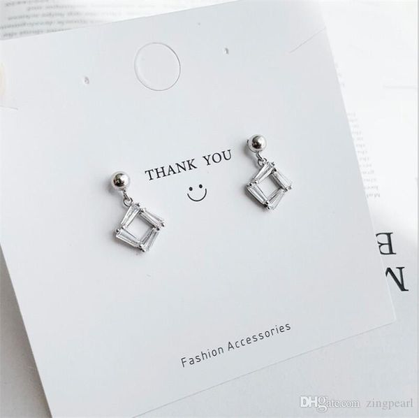 

геометрия cz кристалл шарма серьга для женщин 925 стерлингового серебро earjewelry корейских серег ювелирных изделий для женщин, Golden