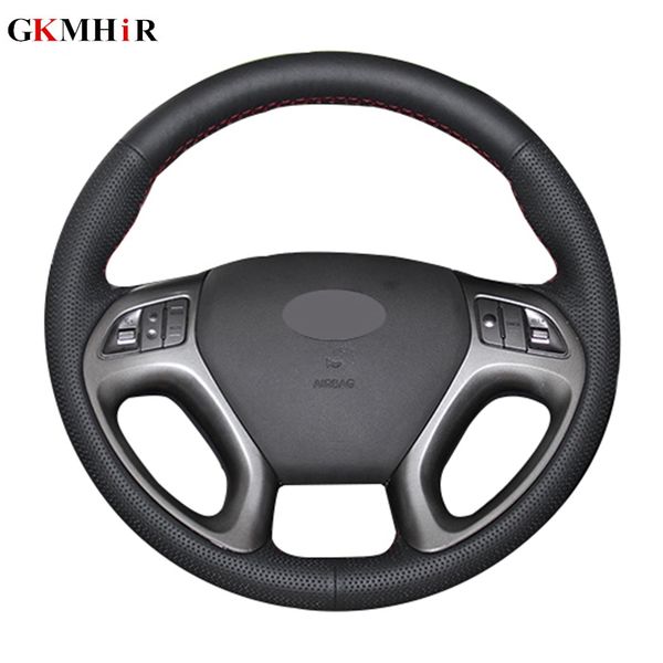 

gkmhir soft steering cover artificial leather black car steering wheel cover for ix35 tucson 2011-2015