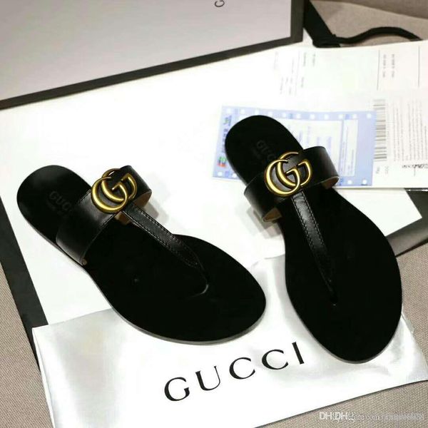 

2018 summer mens designer sandals causal rubber huaraches slippers loafers flats leather brand slides designer sandals, Black