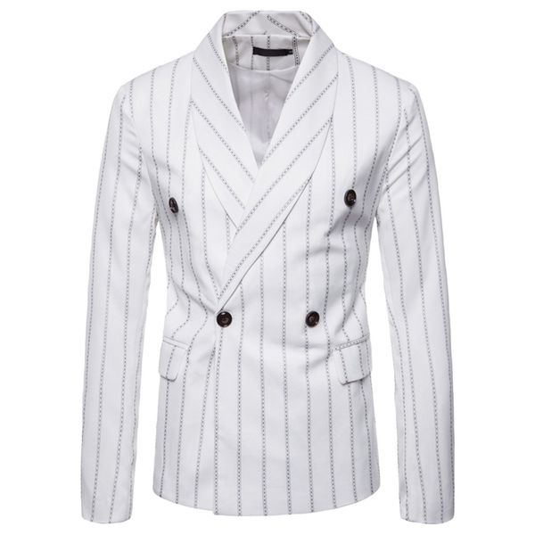 

men's casual autumn winter long sleeve striped button suit lapel jacket offices classic suit formal jacket man l15#, White;black