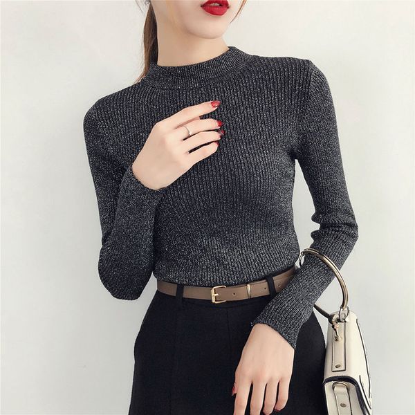 

februaryfrost women turtleneck long sleeve pullover basic sweaters korean style knit for autumn winter ing, White;black