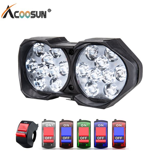 

led spotlight 12v car lights 6500k led motorcycle work light bulbs working light white drl fog lamp for auto car scooter offroad