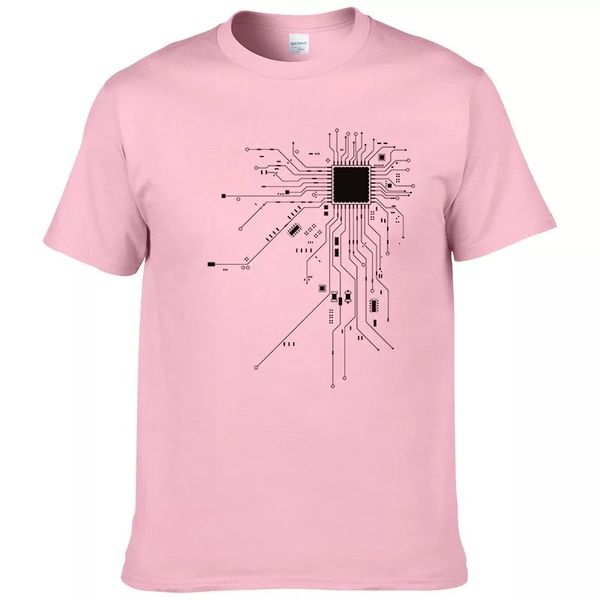 

100% cotton men circuit diagram tshirt male summer loose funny lovely t-shirt shirt men 3d hd print student pink color t shirt, White;black