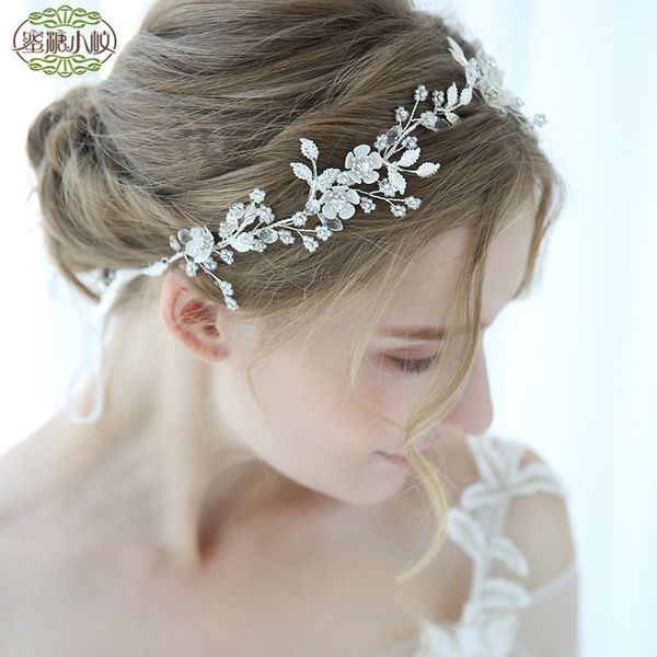 

свадебная вечеринка из бисера жемчужина подарок женщина леди алмаз цветок лист волос украшения для невесты актерского начала выпускной yy-33, Slivery;golden