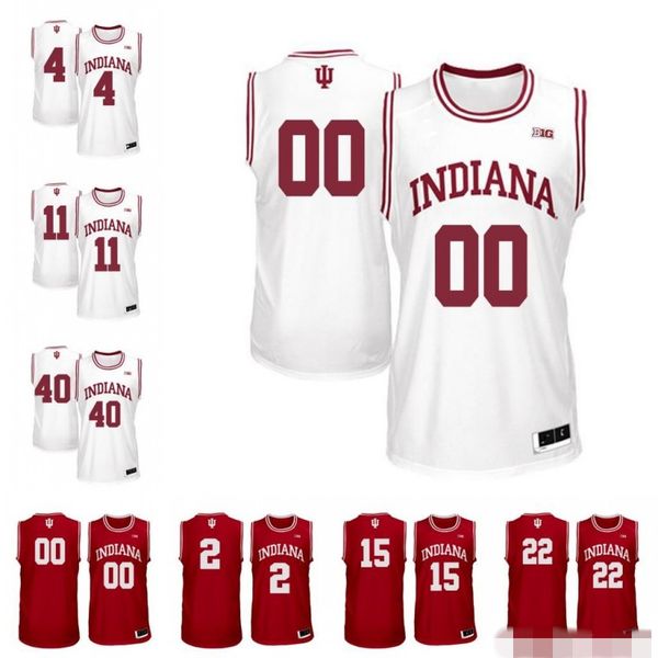 

Custom Indiana Hoosiers College Basketball Red White Stitched Any Name Number 0 Langford 10 Robert Phinisee Oladipo no name Jerseys S-4XL