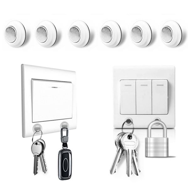 

6 pcs wall mounted strong magnets magnetic keys holder key racks organizer housekeeper wall key hook holder hanger
