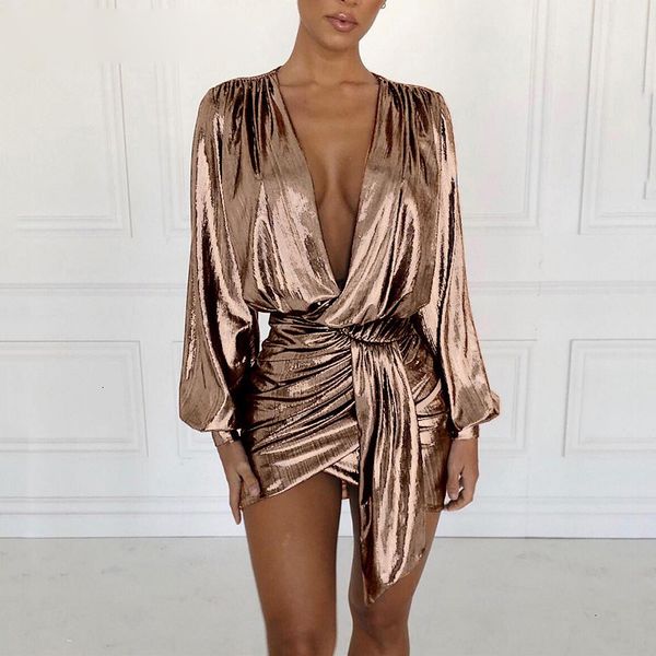 

женские платья женская одежда женская metallic погружение платье партии sexy глубокий v шеи платья мини bodycon нерегулярное короткое мини-к, Black;gray