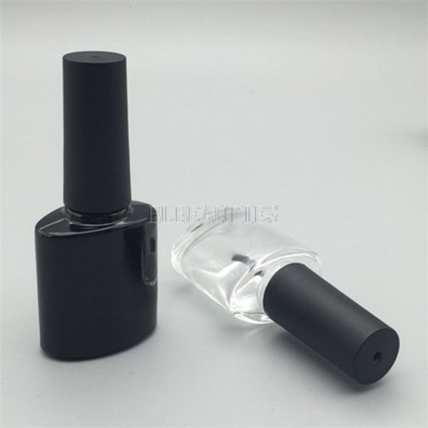 

10мл пустой стакан лак для ногтей бутылки масла clear black с черным brush cap стеклянные бутылки для клея 500pcs / lot