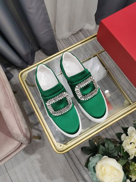 

new designer women/men casual shoes green plush genuine leather flat bottom ing, Black