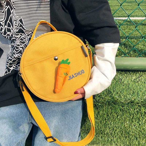 

cartoon carrot messenger bags women shoulder bag fashion pure color casual tote outdoor canvas handbag sac main circular purse