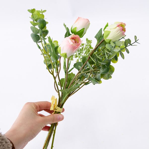 

35cm artificial simulation flower bunch fake plants leaves home office party wedding shop l decorations silk