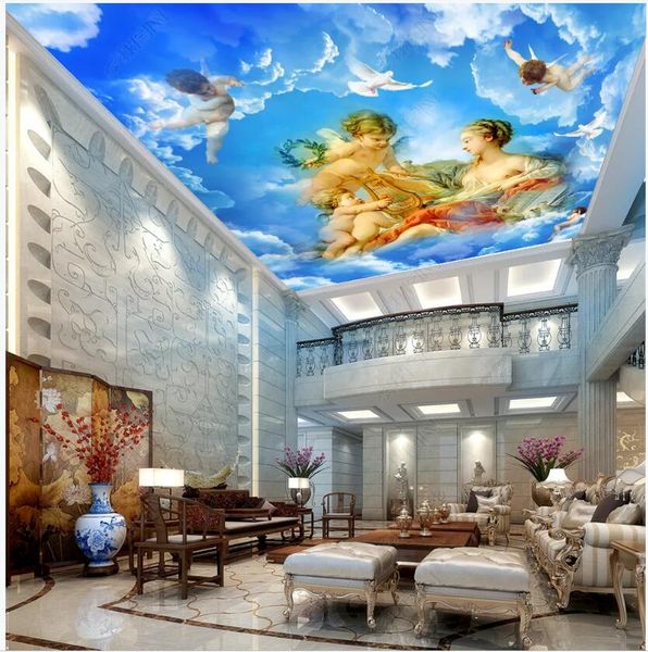 

3d ceiling mural wallpaper custom p european fairy eros angel living room home decor 3d wall murals wallpaper for walls 3 d