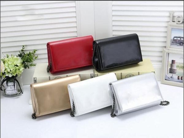 

brand designer 7719 women's single shoulder leaning bag 5 color fashion luxury leather design chain handbag