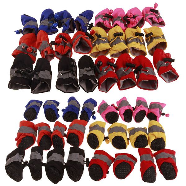 Sapatos antiderrapantes para cães 4Pcs / Set quentes cão Botas cão Cashmere Chuva Shoes filhote de cachorro Sneakers Pet Shop Wholesale