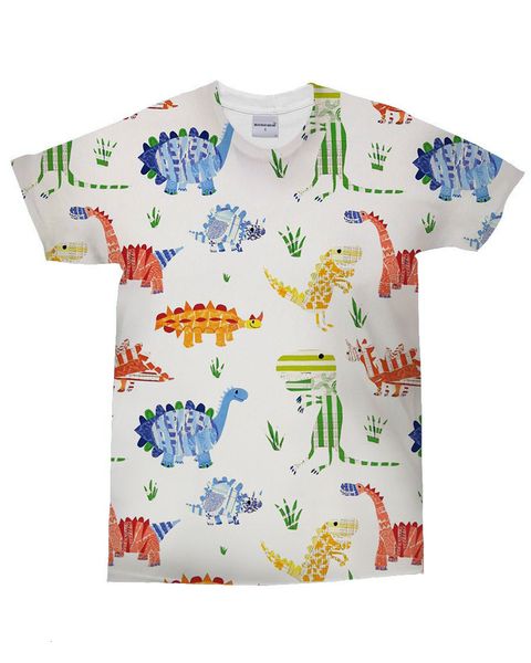 

2019 short sleeve cartoon dinosaur 3dt pity printing t pity male, White;black