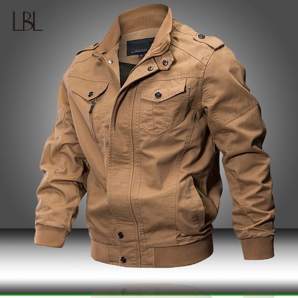 

jacket men winter cotton jacket coat army men's pilot jackets autumn casual windbreaker male cargo jaqueta, Black;brown