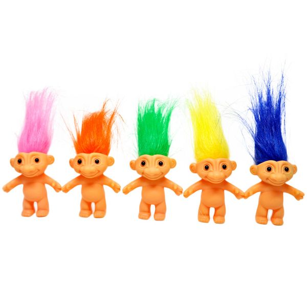 Colorful Hair Troll Dolls 6cm Action Figures Doll Super Cute Long